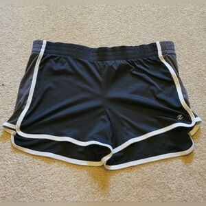 Women's black & gray Activewear shorts size medium fit more like large. Used.